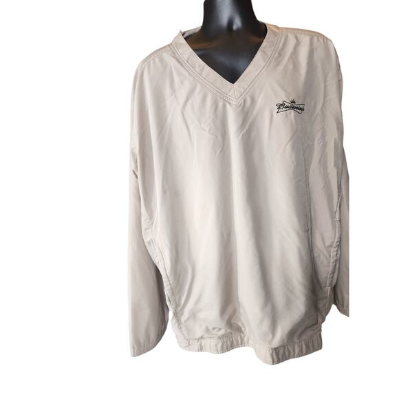 Vansport Budweiser Pullover Windbreaker Mens 2XL Logo V-Neck Lightweight Jacket - Picture 7 of 16